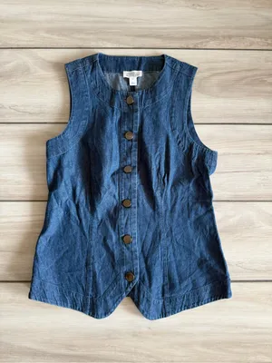 Market & Spruce Yaz Denim Vest Blue Size 0 NWT STITCH FIX thumbnail 4