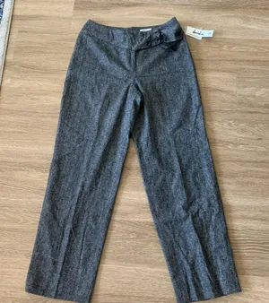 Wool Blend Trousers Gray Size 8 thumbnail 1