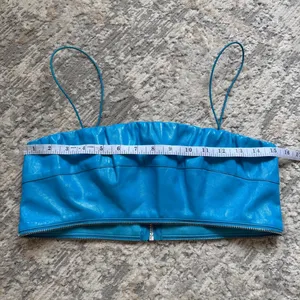 I.AM.GIA Isla blue vinyl top with zipper detailing size medium thumbnail 6
