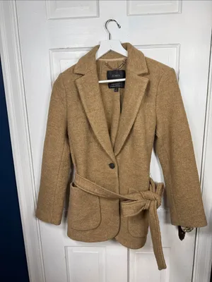 J. Crew Wrap blazer-jacket in Italian boiled wool Tan W2445 Sz 2 thumbnail 5