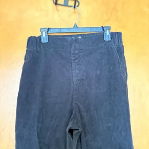 Pact Corduroy Pants Women Large Black‎ Organic Cotton Wide Leg Elastic Waist thumbnail 6