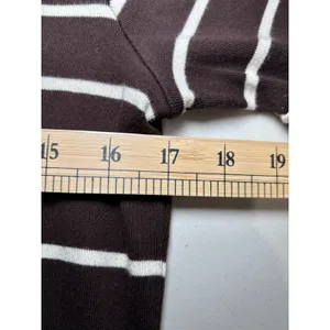 LAUREN Ralph Lauren Striped 100% Cotton Dress Large Brown White Orange‎ Trim thumbnail 6