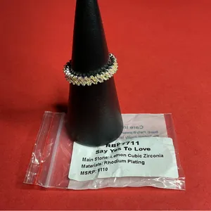 Bomb Party RBP7711 “Say Yes To Love” Cubic Zirconia on Rhodium Size 10 Ring NWT thumbnail 4
