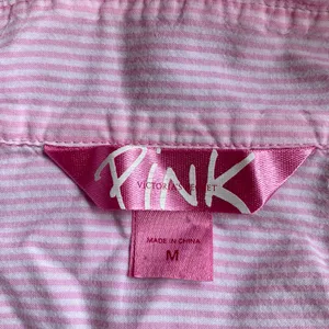 PINK Victorias Secret 2004 Striped Button Down Oversized Sleep Shirt Nightgown thumbnail 4