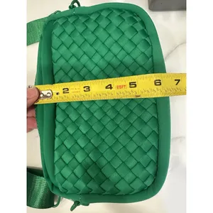 Sol and Selene Inspiration Kelly Green Woven Neoprene Crossbody Shoulder Bag NEW thumbnail 8