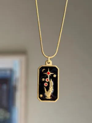 Handmade gold stainless steel celestial whimsical vintage necklace🌟 thumbnail 2