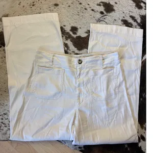 Anthropologie Maeve Colette Full Length Wide Leg Pants White Size 32 thumbnail 2