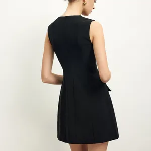 Commense Golden Rose Button Pocket Split Dress size L Black Size L thumbnail 2