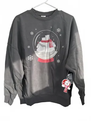 Coca Cola By PacSun Snow Globe Crew Neck Sweatshirt Black NWT XS thumbnail 5