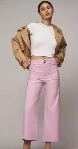 Anthropologie The Colette Cropped Wide-Leg Pants by Maeve thumbnail 1