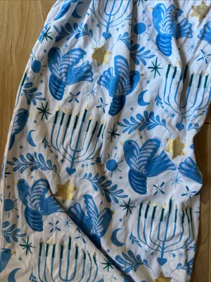 Posh Peanut Hanukkah Pajama Bottoms White Size L thumbnail 5