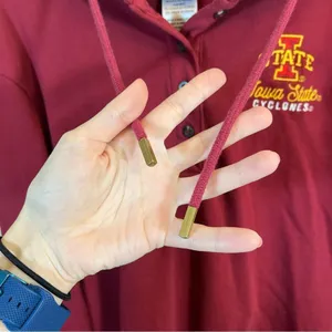 ✨‎ Champion Women’s Red Quarter Button Iowa State Hoodie Large thumbnail 3