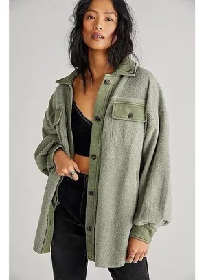 Free People Ruby Jacket Soft Oversized Dolman Quilted Fleece Shacket Size Small thumbnail 1