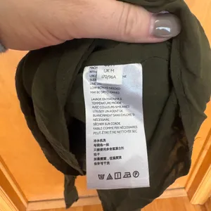 Anthropologie Mini Dress Women Size M Green Linen Blend Puff Sleeve Button Front thumbnail 7
