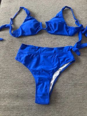 Royal Blue Tie-Side Bikini Set – Size Small thumbnail 1