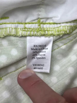 Coldwater Creek Women's Green White Polka Dot Cotton Blend Skinny Pants Size 4 thumbnail 9