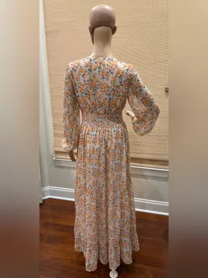 Patrons of Peace Floral Maxi Dress in Pink and Orange thumbnail 4