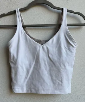 Lululemon Align Tank White Linen Cropped Strappy Nulu Fabric Size 4 A / B Cup thumbnail 1