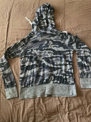Nike Women's Sportswear Gym Blue Camo-Print Hoodie/ Jacket Lightweight thumbnail 6