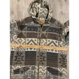 Woolrich Womens Sz L Aztec Southwestern Hooded Coat Jacket Full Zip Wool Blend thumbnail 4