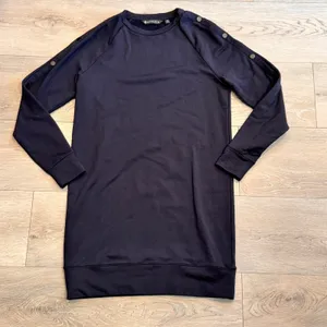 ATHLETA Black Snappy Sweatshirt Dress Casual Athleisure XSmall‎ XS Scuba Fleece thumbnail 1
