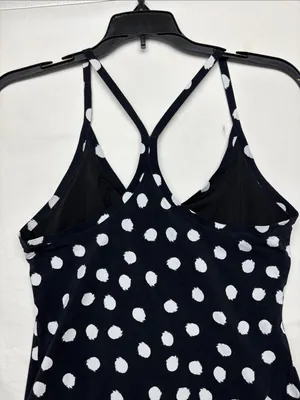 Outdoor Voices size XS Black Tank dress White Polka Dots athletic cute thumbnail 9