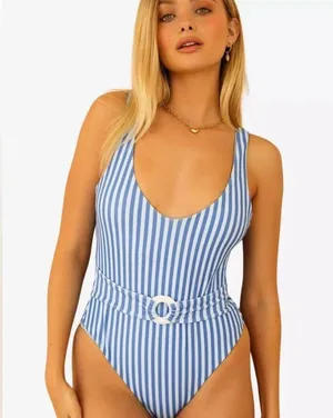 Striped One Piece Swimsuit thumbnail 1