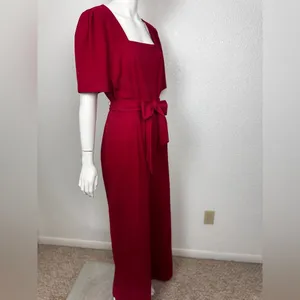 Alex Marie Deep Red Wide-Leg Women's Jumpsuit Size XL. J-18 thumbnail 2