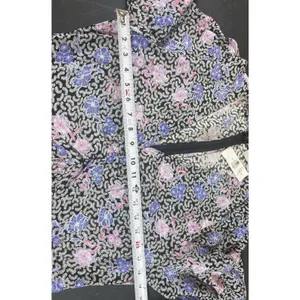 LOFT Floral Long Sleeve Ruched Bust Midi Sz 12 Lightweight Cottagecore Dress NWT thumbnail 10