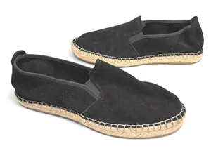 Free People Espadrille Slip On Shoes Womens 7.5 Black Suede Coastal Resort Boho thumbnail 1