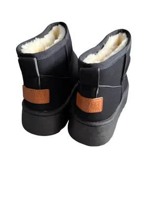 SPORT Black Platform Ankle Faux Shearling Lined Boots Size 7.5 NEW NWOB thumbnail 4