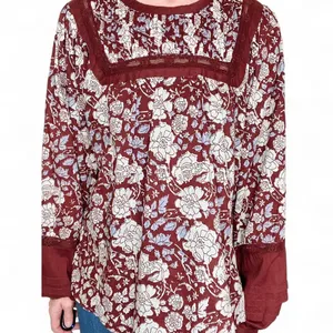 Cleobella Brown & White Floral Crochet Cottage Blouse thumbnail 6