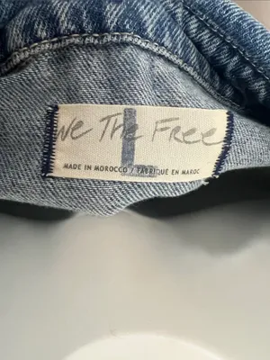 We The Free Light Blue Denim Short-Sleeve Overall Jumpsuit thumbnail 2