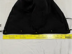 Button-On Hood Unisex OS Black Sherpa Lined Brushed Cotton thumbnail 5