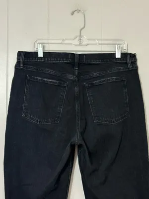 Abercrombie & Fitch The Mom High Rise Jeans 32 14 Black Distressed Ripped thumbnail 5
