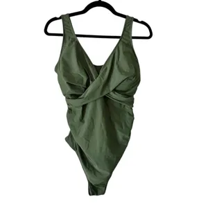 SummerSunshine Maternity Swimsuit‎ Crisscross Tummy Control One Piece L thumbnail 2