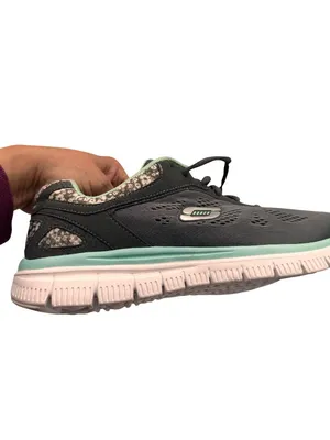 Skechers 9 Womens Athletic Shoes Snake Print Gray & Mint Green thumbnail 8