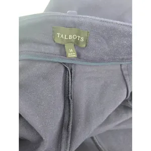 Talbots Sailor Pants Womens 14 Wide Leg Cropped Navy Blue Crest Button EUC thumbnail 5