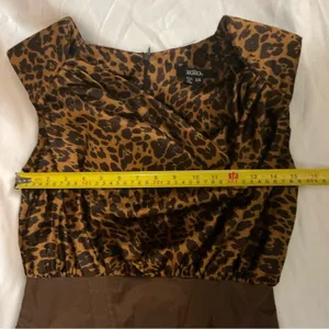 XOXO Brown Cowl Neck Cheetah Print Dress 5/6 Mobwife Coquette Girl Retrogirl Y2K thumbnail 5
