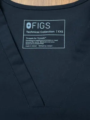 Like New Figs Black Casma XXS Scrub Top Women thumbnail 4