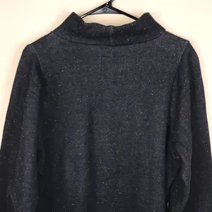 Madewell MWL Women’s Charcoal Gray White Speckled Knit Mock Neck Sweatshirt thumbnail 6