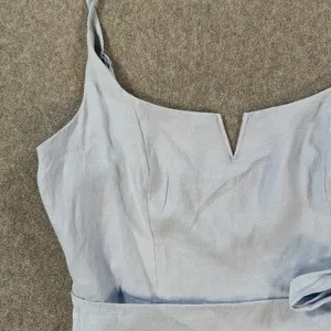 Hello Molly Blue Mini Dress Size 8 Ruffle Wrap Spaghetti Strap New thumbnail 3