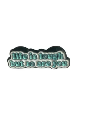 LIFE IS TOUGH Enamel Backpack Lapel Pin NEW White thumbnail 2