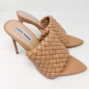 NWOT Steve Madden Women's Braided Pointed Toe Slide Heels Tan Size 7.5 thumbnail 5