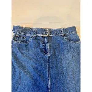 House of Harlow 1960 Blue Denim Maxi‎ Skirt Belted Western Buckle Womens Size 10 thumbnail 3