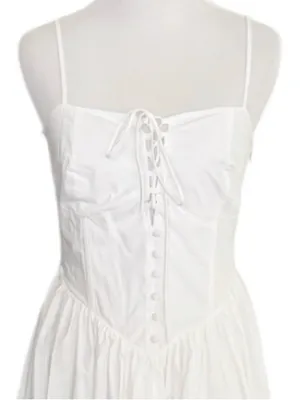 NWOT Mahina Corset Midi Dress White Size Small thumbnail 2
