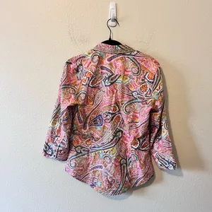 Robert Graham Paisley Rainbow Button 3/4 Long Sleeve Size M thumbnail 4