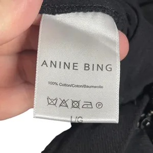 ANINE BING Women’s Woven Pleated Black Trouser Short size large thumbnail 5