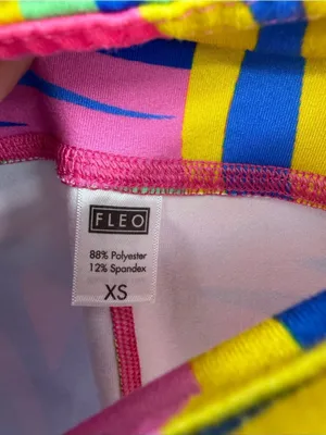 Fleo neon swirl pattern athletic short women’s XS CrossFit weightlifting thumbnail 2