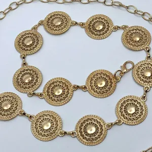 Gold Y2K Round Medallion Indie Body Chain Belt, Fits 24-40 Inches, X7GA1237 thumbnail 7